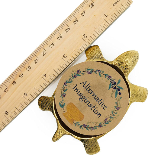 Brass Turtle Incense Holder for Cones, Sticks, Charcoal Discs - 4.75" for Spiritual Home Decor, Meditation