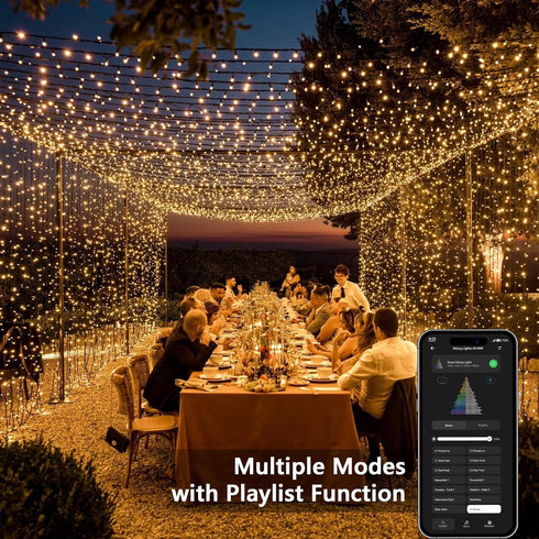 65.61ft 200 Brizled Smart String Lights, LED Christmas Lights with APP & Voice Control, WiFi Christmas Fairy Light Warm