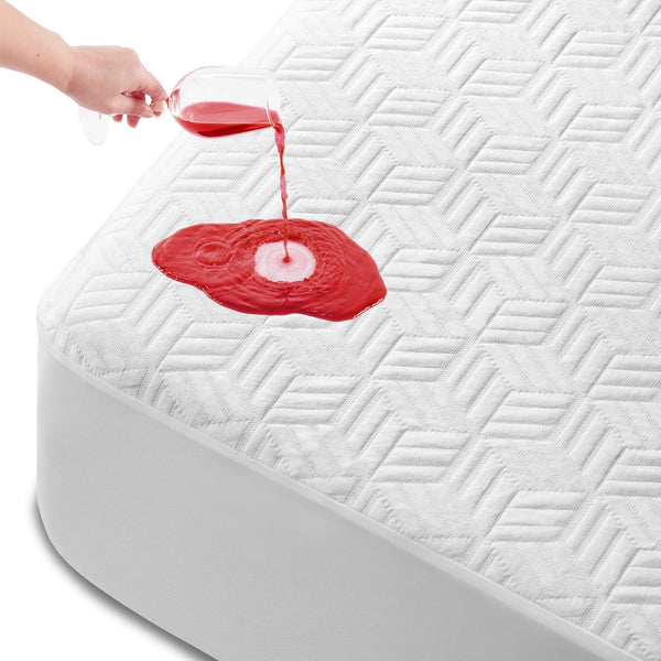 Cozymaker California King Size 100% Waterproof Mattress Protector, Cooling Fitted Cover 8"-21" Deep Pocket, Soft