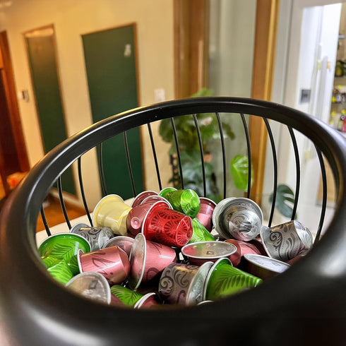 Coffee Pod Holder, Large Capacity K Cup Holders for Counter, Metal Coffee Pods Storage for Keurig & Nespresso (Black)