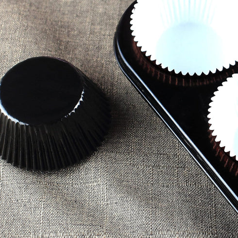Foil Cupcake Liners Standard Black Baking Cups, 200 Pack