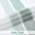 Central Park Sage White Stripe French Door Curtain Panels, 50"x72"x2 Boucle Linen Texture Sheer Drapes with Tieback