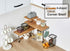 HYNAWIN 3 Tier Corner Shelf, Bamboo & Metal Storage Spice Rack, Adjustable Organizer with Hooks