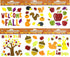 Fall Gel Cling Stickers for Windows and Mirrors, 6 Sheets of Reusable Seasonal Designs