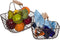 Trademark Innovations Vintage Style Wire Nesting Egg Baskets with Wooden Handles (Set of 2)