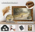 xikafou 3D Countryside Textured Canvas Wall Art Vintage Carved Gold Frame Duck With Ducklings Farmhouse Vintage Relief
