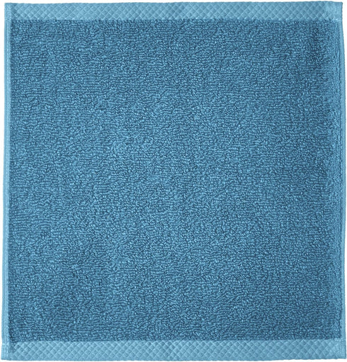 12" 12", 12-Pack, Amazon Basics Soft Cotton Washcloths, Quick-Dry, x Lake Blue