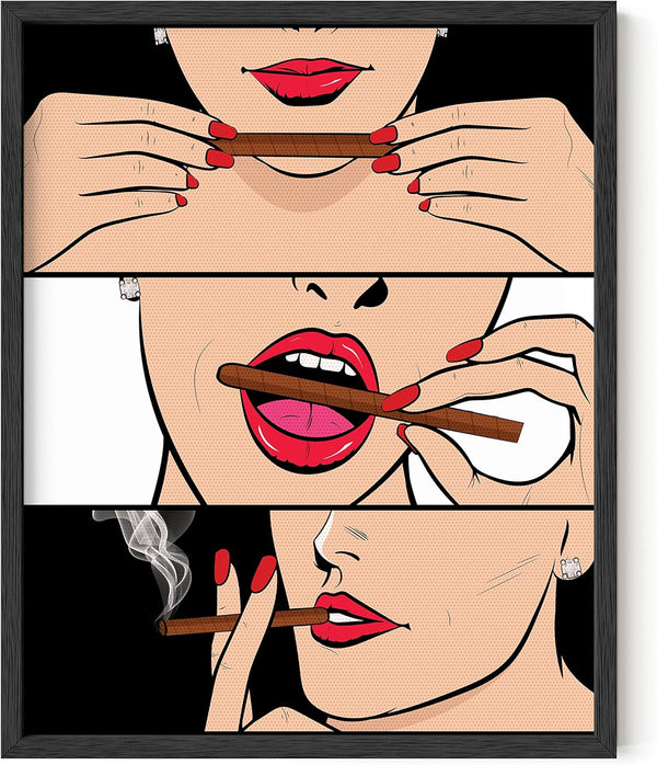 RipGrip Black Roller Smoker Wall Art Print - Retro Vintage Pop Art Prints, Unframed Dorm Room Decor Poster (16x20)