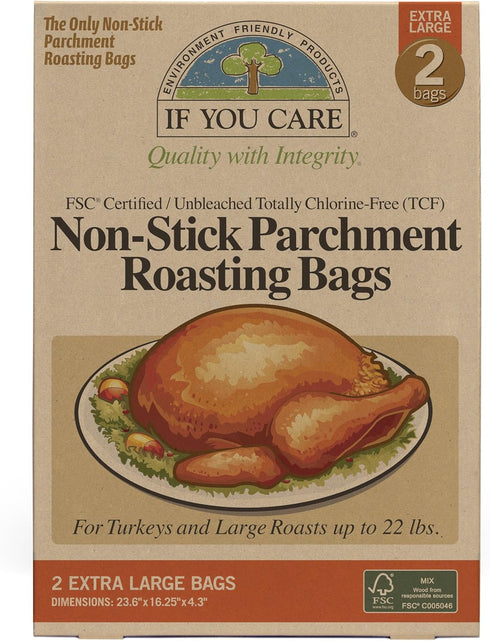 If You Care Unbleached Parchment Roasting Paper Bags – Pack of 2, Nonstick, Compostable, Silicone Coated, Extra Large