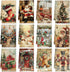 VitalCozy 12 Pcs Christmas Kitchen Towels and Dishcloths Xmas Santa Christmas Tree