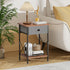Brown,1 Pack VECELO End Tables, Modern Nightstands with Drawer & Open Shelf, Side Table for Bedroom Living Room