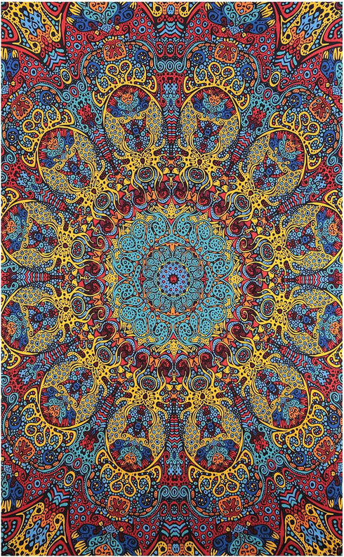 3D 60x90 Inches Sunshine Joy Psychedelic Sunburst Tapestry Tablecloth Beach Sheet - Classic