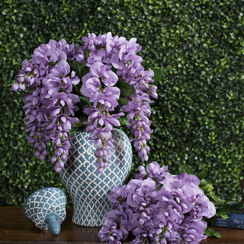Vickerman Everyday Artificial Lavender Wisteria Bush - 19" Long - Sophisticated Faux Flowers with Lifelike Appearance
