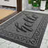 Yimobra Hello Door Mat, Heavy Duty Non-Slip Outdoor Welcome Mat for Home Entry, 29.5 x 17 Inch, Black Gray