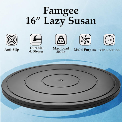 Famgee 16 Inch Lazy Susan Turntable Heavy Duty Rotating Swivel Stand Lazy Susan with Steel Ball Bearings for Flat Panel