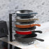SIMPLE HOUSEWARE 5 Compartments Height Adjustable Pan Organizer - Black