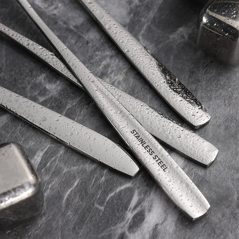 Stainless Steel Iced Tea Spoons Set of 6, Cocktail Stir Sticks for Cold Drinks