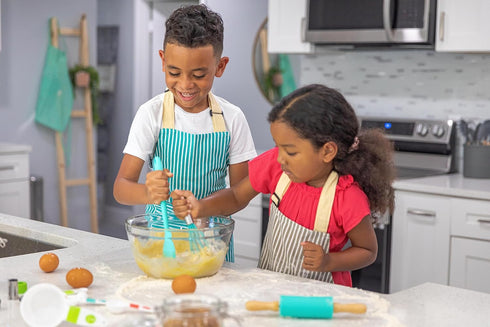Tovla Jr. Kids Cooking Utensils Set - 4-Piece Safe Baking Tools for Toddlers - Gender Neutral Silicone Cookware