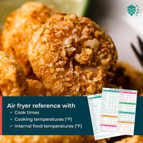Cathy Yoder's Pine & Pepper Magnetic Air Fryer Temperature Chart & Cheat Sheet for Quick Reference