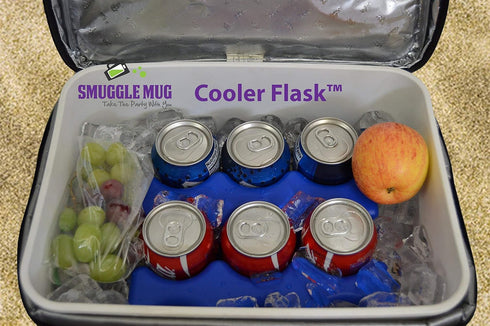 Smuggle Mug Hidden Alcohol Flask | Ice Box Can Cooler Design | Concealed Bottle for Liquor | 2 Pack Travel Containers