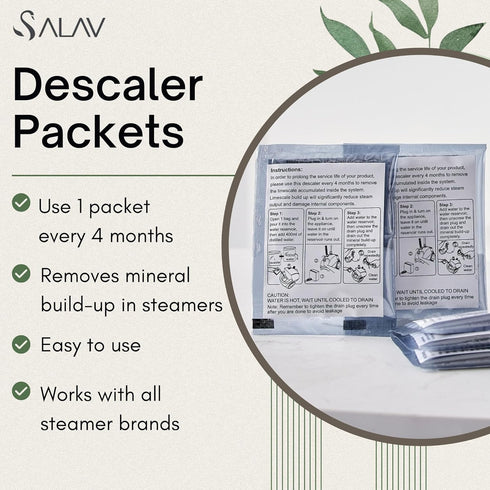 Garment Steamer Descaling Solution Packets, 5 Packs for Mineral Deposits Removal, Works with All Brands