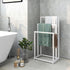 3-Tier 3 BOFENG White Metal Towel Rack Bars Freestanding Towel Holder Drying Shelf Stand Towel Bar Storage Ladder