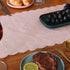 Winotic 13 90 Inches (13 90, Table Runner x Long, Cotton Linen Farmhouse Scallop Style Pink Table Linen for Kitchen