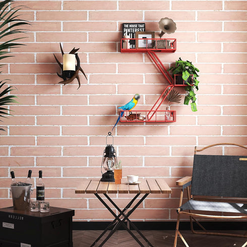 3 Fire Escape Shelf - Tier Metal Red Fire Escape Wall Shelves with Baskets, New York Action Figurine Display Shelf