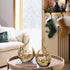 Dlfghos 2 PCS Gold Home Decor Accent Ceramic Statue Abstract Sculptures Centerpieces Mid Century Modern Decor