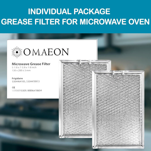 WB06X10309, WB06X10654 Microwave Oven Grease Filter Replacement for GE Stove, 2-Pack