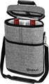 OPUX Insulated 2 Bottle Wine Carrier Tote - Leakproof Wine Cooler Bag for Picnic, BYOB Beach, Portable Case