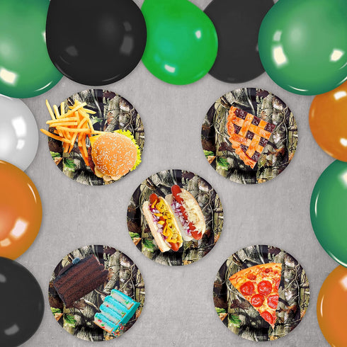 Havercamp Next Camo Party Dinner Plates, 8 Count, Camouflage Motif
