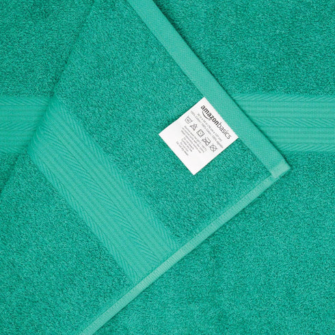 6-Piece Set, 100% 2 2 2 Amazon Basics Oversized Fade-Resistant Towel Cotton, Highly Absorbent, Soft, Teal, Bath Towels
