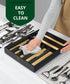 ROYAL CRAFT WOOD Luxury Bamboo Utensil Rack, Kitchen Drawer Organizer with Grooved Dividers for Flatware, 7 Slot