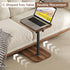 360 Side Table Sofa Tv Tray Height Adjustable C Shaped End Table Swivel Overbed Living Room Couch Table, Walnut