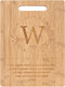 Bamboo Carved Cutting Board Gift for Home Kitchen, Housewarming, Wedding, Christmas, Monogrammed Initial W