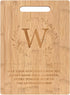 Bamboo Carved Cutting Board Gift for Home Kitchen, Housewarming, Wedding, Christmas, Monogrammed Initial W