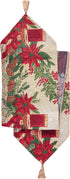 Decorative Christmas Poinsettias Candles Design Tapestry, 13" X 70" Table Runner
