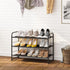 3 Simple Trending Tier Stackable Shoe Rack, Expandable Adjustable Fabric Shoe Shelf Storage Organizer, Black