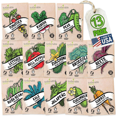 Vegetable Seeds for Planting: 13 Heirloom Veggie Seeds for Planting Home Garden: