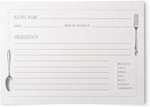 Vintage Kitchen Recipe Cards: 48 Double-Sided Cards, 4x6 Inches
