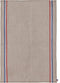 French 100% Linen Towel, Tricolore Naturel, 17 by 26 Inches in Beige, Red and Blue