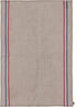 French 100% Linen Towel, Tricolore Naturel, 17 by 26 Inches in Beige, Red and Blue