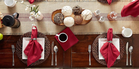 DII Variegated Tabletop Collection Napkin Set, 20x20, Tango Red, 6 Piece