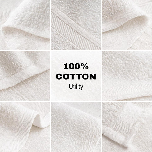 Pack 12 (22x44) 100% Commercial JMR White Bath Towels Bulk of - Cotton Lightweight & Quick-Dry Cotton Towels for Hotel