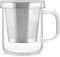 Teabloom Premium Borosilicate Glass Mug, 8 Ounces with Stainless Steel Loose Leaf Tea Infuser and Lid