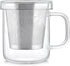 Teabloom Premium Borosilicate Glass Mug, 8 Ounces with Stainless Steel Loose Leaf Tea Infuser and Lid