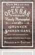 Jetec Open Bar Wedding Sign, Funny Wood Bar Sign for Your Reception Party, Hanging Wooden Rustic Farmhouse Decoration