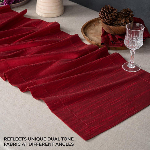 14 48 Inch 48 inch 100% D'Moksha Homes Red Table Runner x - Vegan Silk, Elegant Red Silk Table Runner - Machine