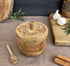 Salt Pinch Bowls - Vintage Salt Box Cellar with Wooden Lid, Spice Bowls for Cooking, Natural Mango Wood